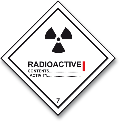 ADR 7.1 - Radioaktivní látky 1. stupně - samolepka 100 x 100 mm