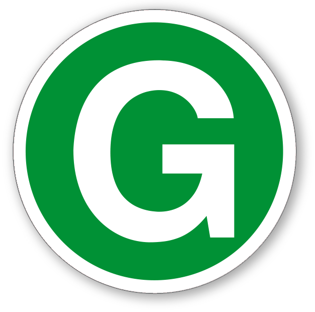 Označení "G" dle CEMT - kruhová samolepka Ø 150 mm