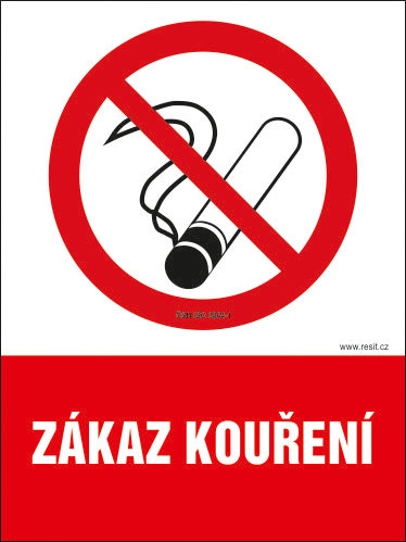 Zákaz kouření - samolepka 100 x 140 mm