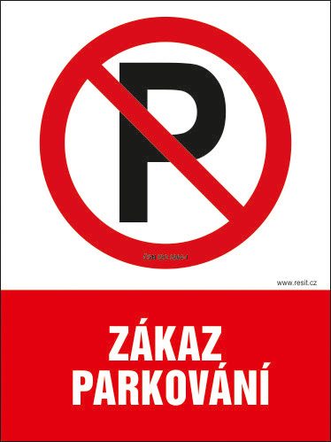 Zákaz parkování - samolepka 100 x 140 mm