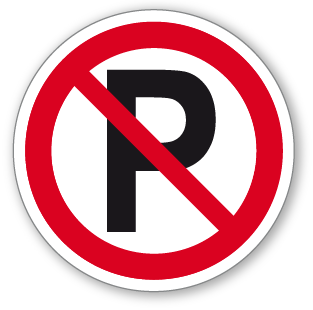 Zákaz parkování - samolepící piktogram - Ø 100 mm