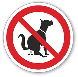 Zákaz venčení psů - samolepící piktogram - Ø 70 mm