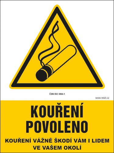 Kouření povoleno - tabulka 140 x 200 mm