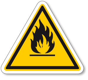 Zvýšené požární nebezpečí - samolepící piktogram - 70 x 78 mm