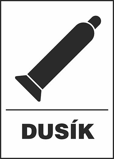 Tlaková láhev DUSÍK - samolepka 100 x 140 mm