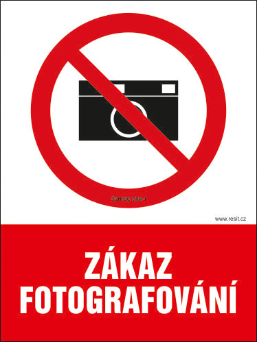 Zákaz fotografování - samolepka 100 x 140 mm