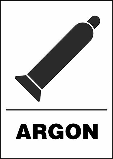 Tlaková láhev ARGON - samolepka 100 x 140 mm