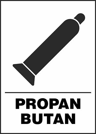 Tlaková láhev PROPAN BUTAN - samolepka 100 x 140 mm
