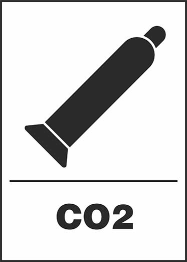 Tlaková láhev CO2 - samolepka 100 x 140 mm