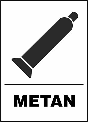 Tlaková láhev METAN - samolepka 100 x 140 mm