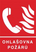 Ohlašovna požáru s doplňkovým textem